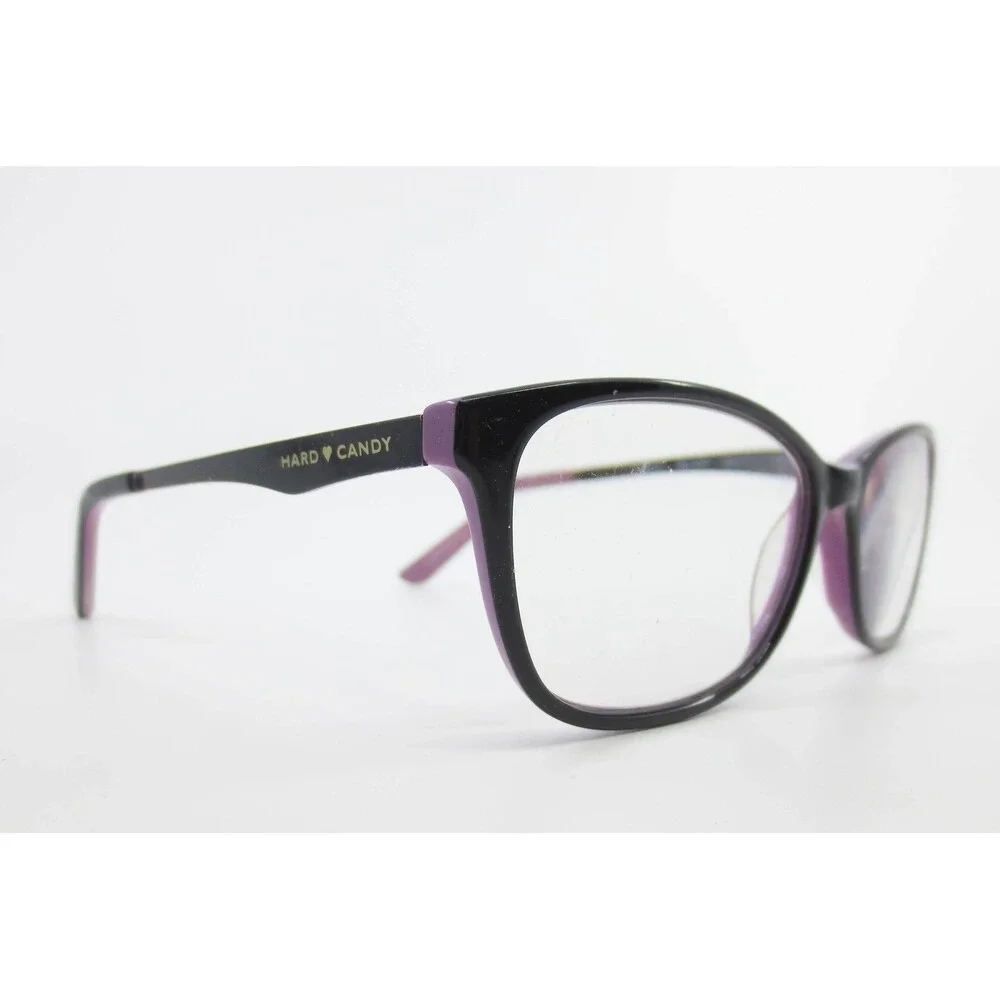 Hard Candy HC41 BLKP Eyeglasses Black Purple Cat Eye Frames 52-16-135